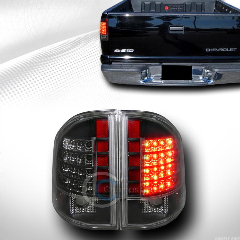 Euro black led tail lights rear brake lamps 94-04 chevy s10 truck gmc s15 sonoma