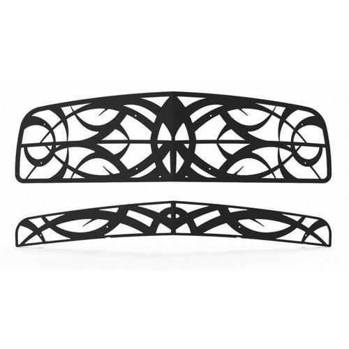 Dodge charger 06-09 black powdercoat tribal front metal grille trim cover insert