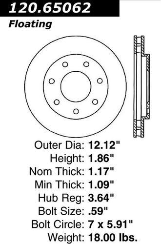 Centric 120.65062 front brake rotor/disc-premium rotor-preferred