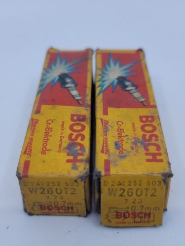 Bosch w260t1 / 0241252503 vintage snowmobile replacement spark plug 0.7mm nos x2