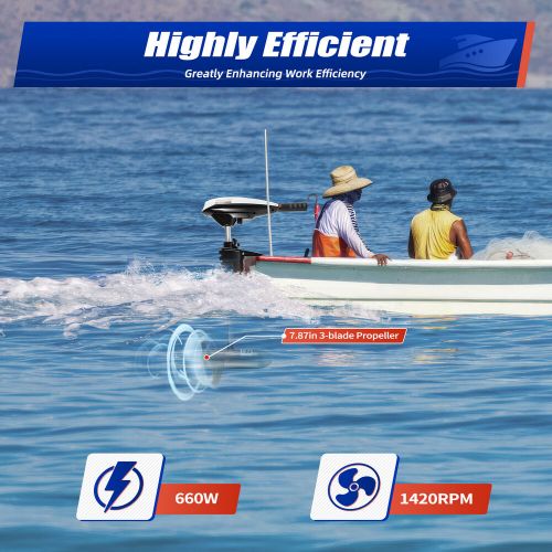 65lb thrust electric outboard trolling motor fishing boat engine brush motor 12v