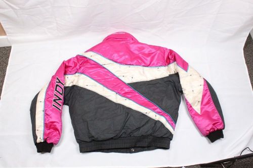 1990&#039;s polaris indy mens size lg snowmobile jacket coat pink/white/black