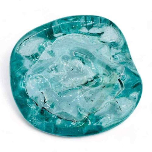 Mid-century modern abstract blue glass blob ashtray - mcm 50&#039;s or 60&#039;s