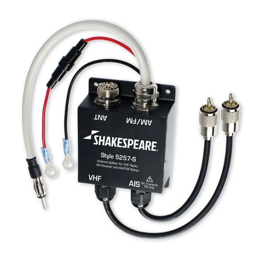 Shakespeare 5257-s antenna splitter f/vhf radio, ais receiver &amp; am/fm stereo