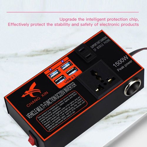 1500w power inverter adapter converter 12v/24v to dc 110v/220v car charger trip