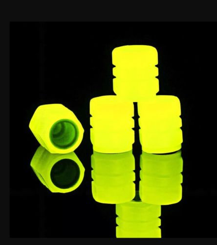 4pcs fluorescent car tire valve cap luminous bike tire valve stem caps yellow