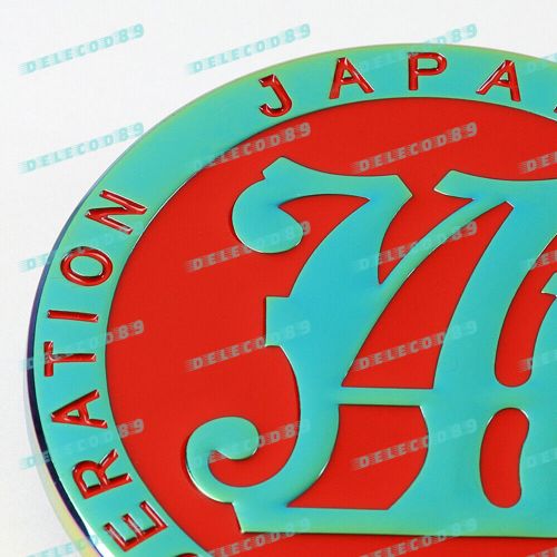 Japan automobile federation red-neo jaf metal emblem badge cars front grille