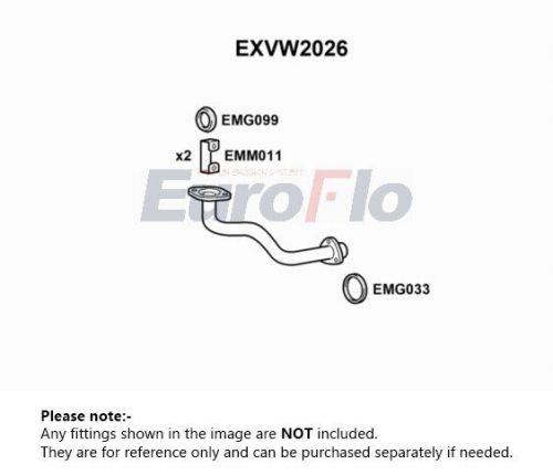 Exhaust pipe fits vw jetta mk2 1.8 front 89 to 91 euroflo volkswagen quality new