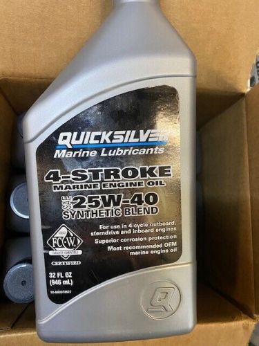 6 pack mercury quicksilver 4-stk 25w-40 synthetic blend engine oil 92-8m0078622