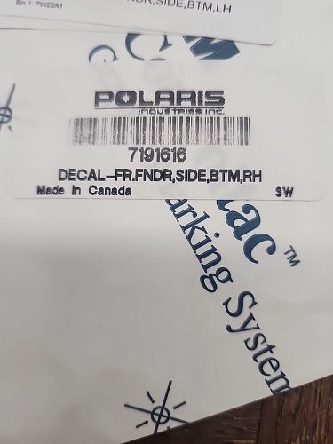 Polaris 7191616 decal-fr.fndr side btm lh