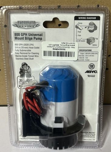 Shoreline marine 3/4&#034; hose outlet 800 gph bilge pump 12v salt or fresh water