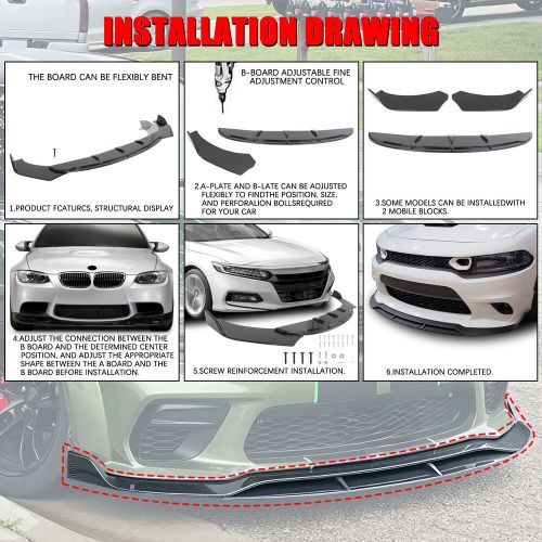 For infiniti g35 g37 q50 q60 front bumper lip spoiler splitter body kit glossy