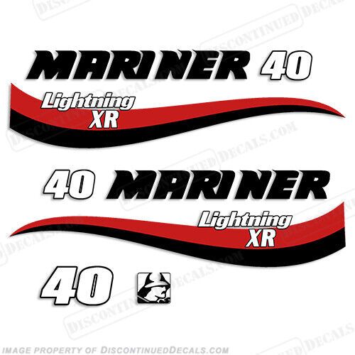 Fits mariner 40hp lightning xr outboard motor decal kit