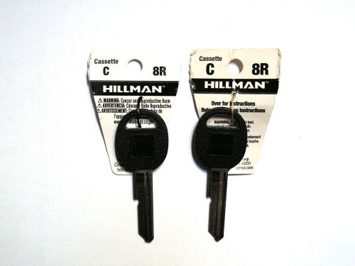 Set of 2 uncut hillman automotive key blanks #8r cassette c buick chevrolet gm