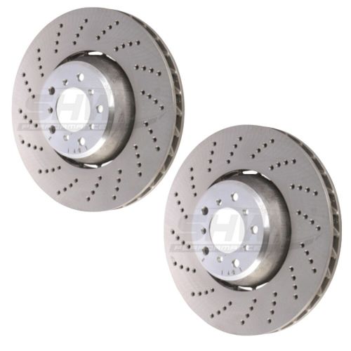 Shw performance rear drilled brake discs 324x22mm x2 r90 for audi rs4 b7