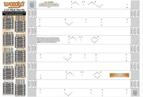 Woody&#039;s stud template 2.52 pitch 121/128/136/144&#034; l 13.5/14/15/16&#034; w 64mm 2ply