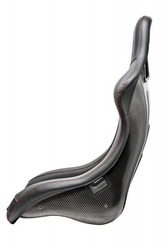 Sparco qrt-c performance carbon seat black leather and alcantara w/ red stitch