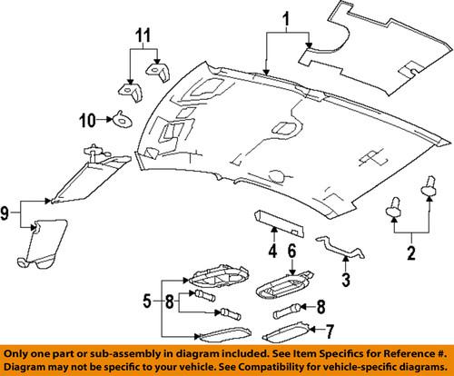 Mopar oem 68021524aa interior-roof-reading lmp assembly clip