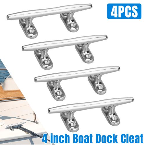 4pcs boat dock cleat marine stainless steel rope hook 4 inch open base hardware