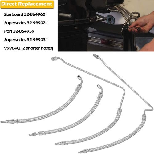 Trim/tilt hydraulic ram cylinder hose kit for mercruiser alpha i 16-3/16 gen ii