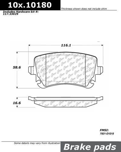 Centric 104.10180 brake pad or shoe, rear