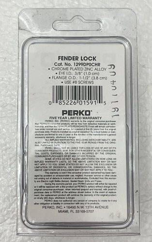 Perko marine boat fender lock chrome plated zinc alloy 3/8&#034; eye 1-1/2&#034; flange