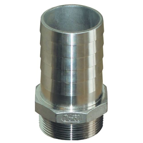 Groco 1&#034; npt x 1&#034; id stainless steel pipe to hose straight fitting pth-1000-s...