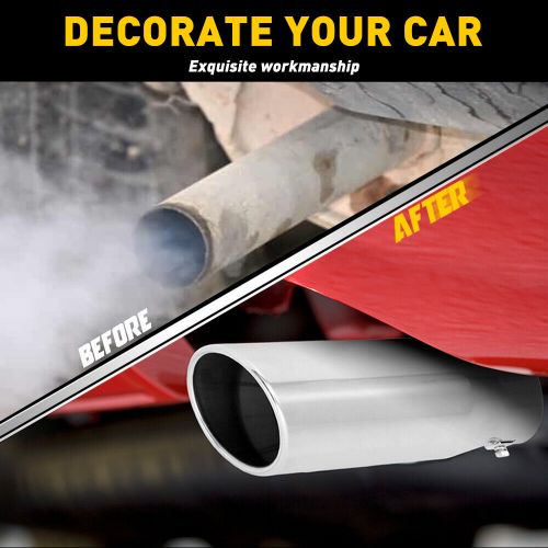 Silver stainless steel exhaust car pipe tip tail accessories muffler universal a