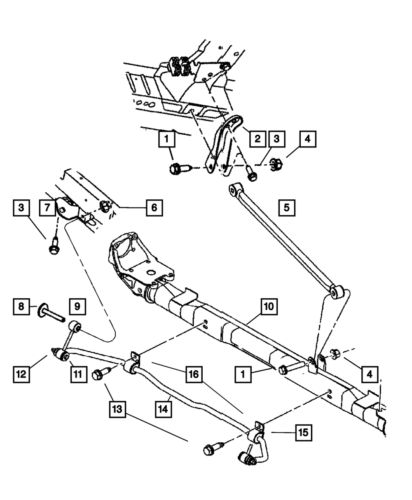 Genuine mopar rear track bar 4743638aa