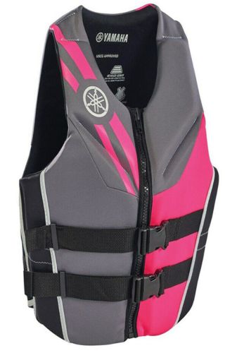 Yamaha neoprene 2-buckle life jacket pfd vest pink/gray size xl maw-20vne-pk-xl