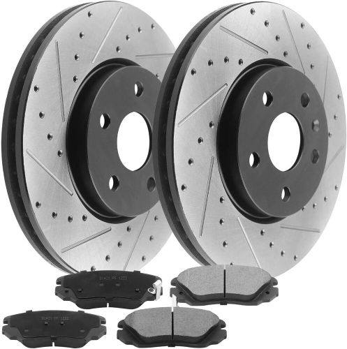 Front drilled rotors brake pads for chevy equinox malibul impala terrain 5 lug