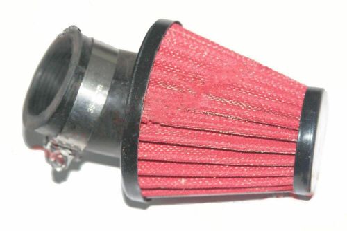 Red 45 degree bend motorcycle conical air filter unit 42mm with clamp