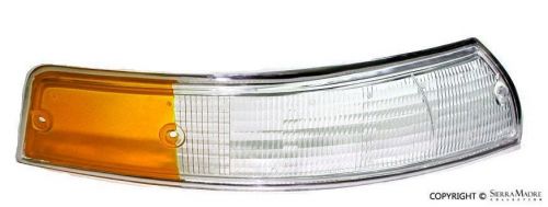 Porsche italian style turn signal lens with silver trim, right (69-73) smc6319