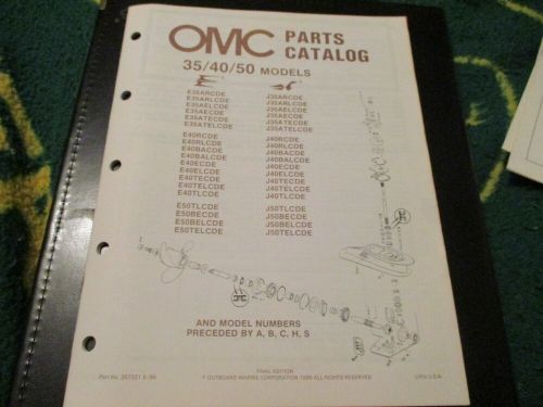 1986 omc evinrude johnson 35 &amp; 40 &amp; 50 hp  outboard parts catalog manual