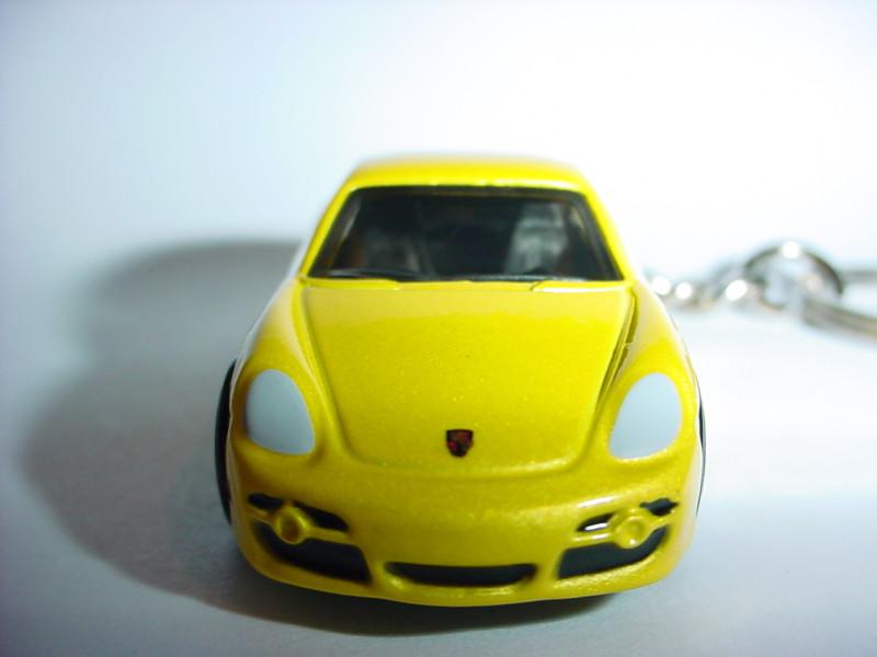 New 3d yellow porsche cayman s custom keychain fob key ring keyring top gear @@)