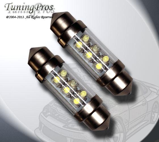 (1 pair) set of 2 pcs license plate festoon 36mm 6 white led light bulbs 6418