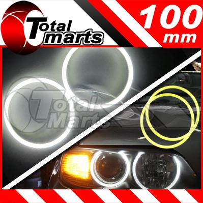 2x 100mm white 120 led smd angel eyes cob head light halo rings bmw style ac494