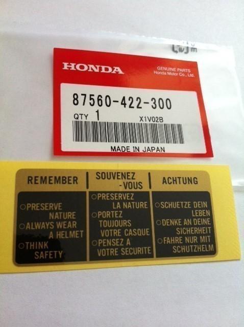 Honda cbx1000 cbx 1000 nos gas fuel tank caution sticker