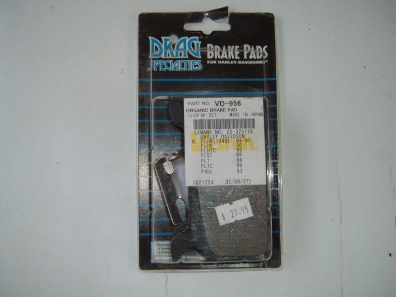 Harley brake pads vd-956 evo fx fl 1986-97 replace oem # 43957-86