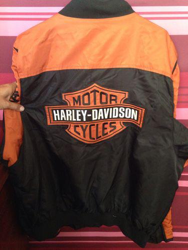 Harley davidson motorcycle men's xl screaming eagle riding orange jacket