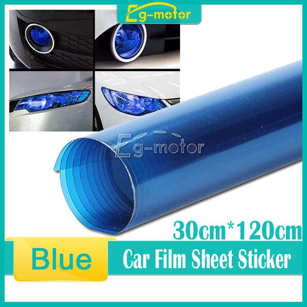 30x120cm car vehicle vinyl film decal sticker fog light headlight smoke blue