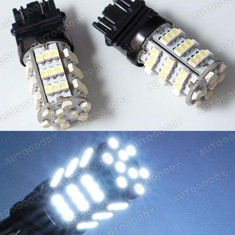 2x white led daytime running light bulbs 54-smd 3156 3157 3757 4114 4157