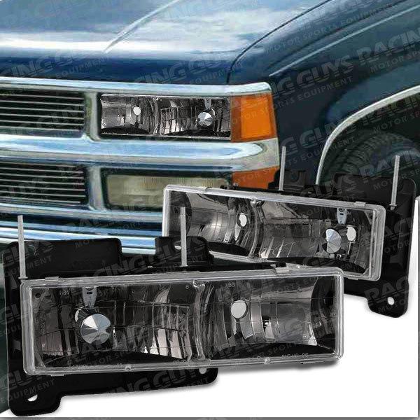 94-99 chevy/gmc suburban 1500/2500 headlight ls smoke lamps left right c10 c/k