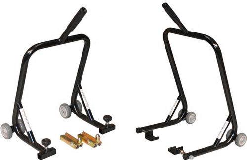 Black widow front & rear wheel lift motorcycle stands-paddock stand (bw-06-12)