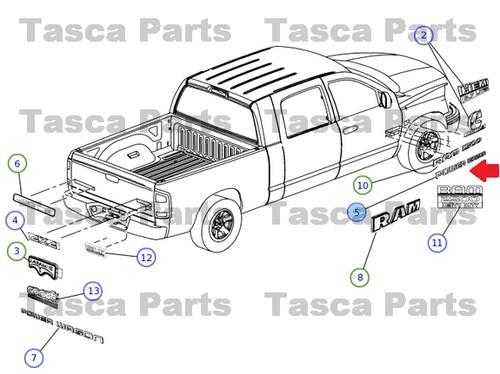New oem right side front door power wagon badge emblem 2005-2009 dodge ram 2500