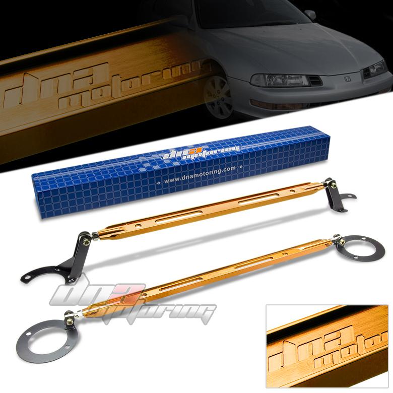 92-96 prelude bb dna gold 40mm aluminum front tower+rear upper strut bar/brace