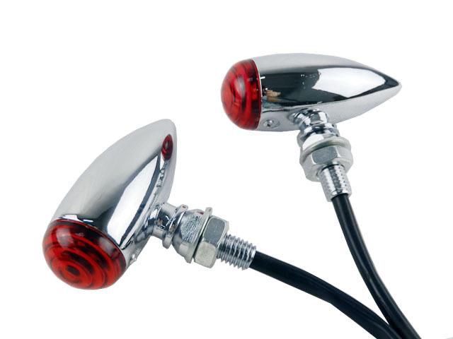Chrome led red bullet stop turn signal light for harley sporster softail bobber