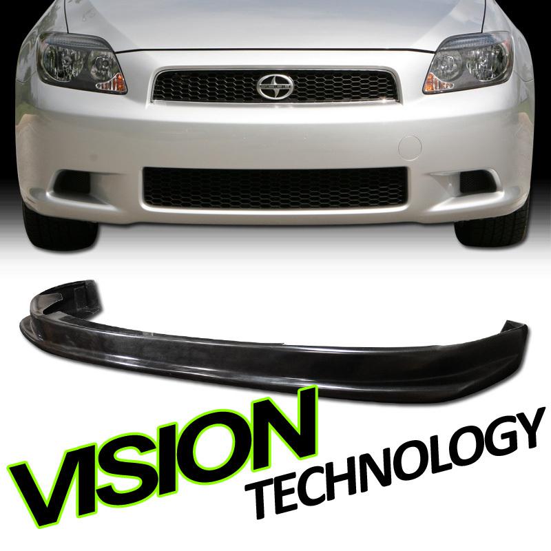 04/05-10 scion tc jdm blk type-sport style polyurethane front bumper lip spoiler