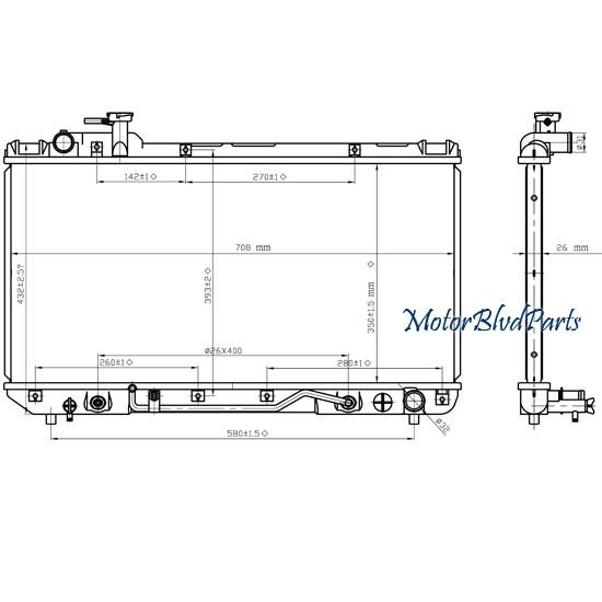 96-97 toyota rav4 rav 4 l4 2.0l oe style radiator