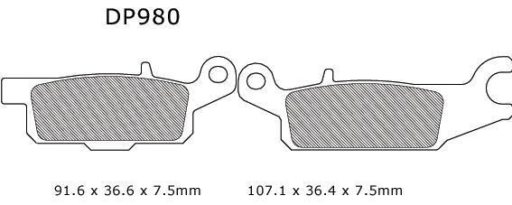 Dp standard brake pads front right fits yamaha yfm 250rx raptor 250r 2008-2012